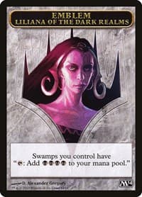 Emblem - Liliana of the Dark Realms - Magic 2014 (M14) - Magic: The Gathering card