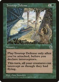 Treetop Defense - Portal - Magic: The Gathering card