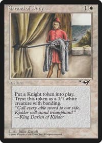 Errand of Duty (Page Holding Sword) - Alliances - Magic: The Gathering card