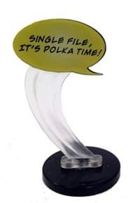 Single File, Its Polka Time! (word bubble) - Deadpool - Heroclix card