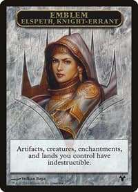 Emblem - Elspeth, Knight-Errant // Soldier Double-Sided Token - Magic Modern Event Deck - Magic: The Gathering card