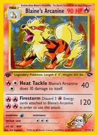 Blaine's Arcanine - Gym Challenge - Pokemon card