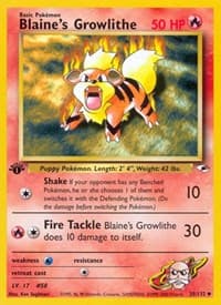 Blaine's Growlithe (35) - Gym Heroes - Pokemon card