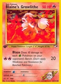 Blaine's Growlithe (62) - Gym Heroes - Pokemon card