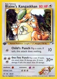 Blaine's Kangaskhan - Gym Heroes - Pokemon card