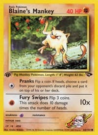 Blaine's Mankey - Gym Challenge - Pokemon card