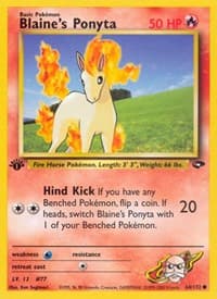 Blaine's Ponyta - Gym Challenge - Pokemon card