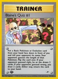 Blaine's Quiz #1 - Gym Heroes - Pokemon card
