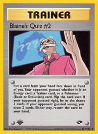 Blaine's Quiz #2 - Gym Challenge - Pokemon card