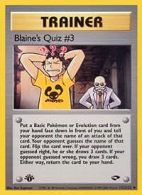 Blaine's Quiz #3 - Gym Challenge - Pokemon card