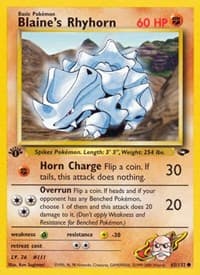 Blaine's Rhyhorn - Gym Challenge - Pokemon card