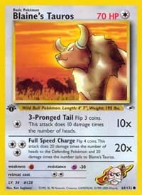 Blaine's Tauros - Gym Heroes - Pokemon card