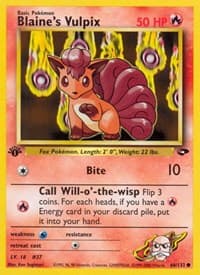 Blaine's Vulpix - Gym Challenge - Pokemon card