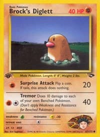 Brock's Diglett - Gym Challenge - Pokemon card
