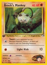 Brock's Mankey (67) - Gym Heroes - Pokemon card