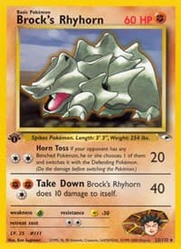 Brock's Rhyhorn (22) - Gym Heroes - Pokemon card