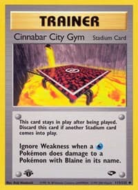 Cinnabar City Gym - Gym Challenge - Pokemon card
