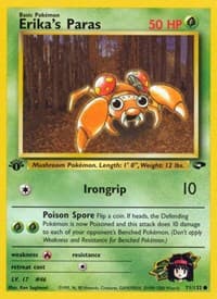 Erika's Paras - Gym Challenge - Pokemon card