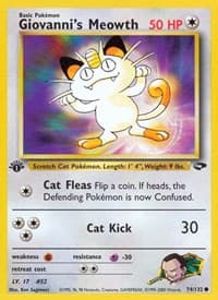 Giovanni's Meowth (74) - Gym Challenge - Pokemon card