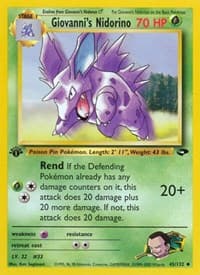 Giovanni's Nidorino - Gym Challenge - Pokemon card