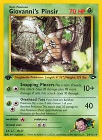 Giovanni's Pinsir - Gym Challenge - Pokemon card