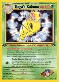 Koga's Kakuna - Gym Challenge - Pokemon card