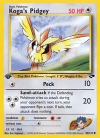 Koga's Pidgey (80) - Gym Challenge - Pokemon card