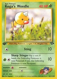 Koga's Weedle - Gym Challenge - Pokemon card