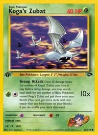 Koga's Zubat - Gym Challenge - Pokemon card