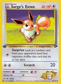 Lt. Surge's Eevee - Gym Challenge - Pokemon card