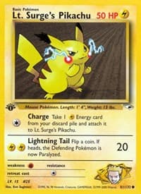Lt. Surge's Pikachu - Gym Heroes - Pokemon card