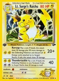 Lt. Surge's Raichu - Gym Challenge - Pokemon card