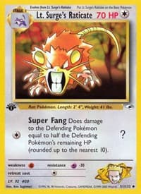 Lt. Surge's Raticate - Gym Heroes - Pokemon card
