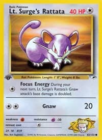 Lt. Surge's Rattata - Gym Heroes - Pokemon card