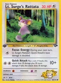 Lt. Surge's Rattata - Gym Challenge - Pokemon card