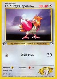 Lt. Surge's Spearow (52) - Gym Heroes - Pokemon card
