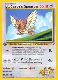 Lt. Surge's Spearow (83) - Gym Heroes - Pokemon card