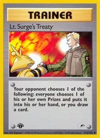 Lt. Surge's Treaty - Gym Heroes - Pokemon card