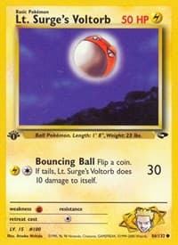 Lt. Surge's Voltorb - Gym Challenge - Pokemon card