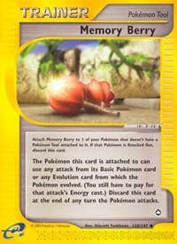Memory Berry - Aquapolis - Pokemon card