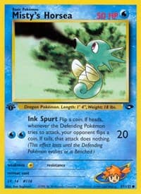 Misty's Horsea - Gym Challenge - Pokemon card