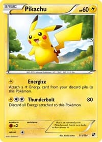 Pikachu - Black and White - Pokemon card
