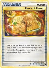 Research Record - Call of Legends - Pokemon card