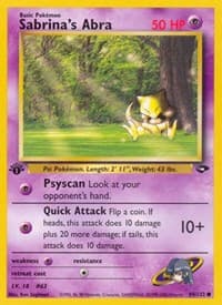 Sabrina's Abra (94) - Gym Challenge - Pokemon card