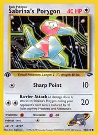Sabrina's Porygon - Gym Challenge - Pokemon card