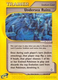 Undersea Ruins - Aquapolis - Pokemon card