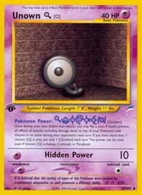 Unown [Q] - Neo Destiny - Pokemon card