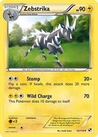 Zebstrika (42) - Black and White - Pokemon card