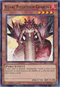 Royal Firestorm Guards (Shatterfoil) - Battle Pack 3: Monster League - YuGiOh card