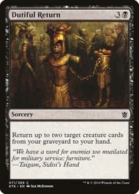Dutiful Return - Khans of Tarkir - Magic: The Gathering card
